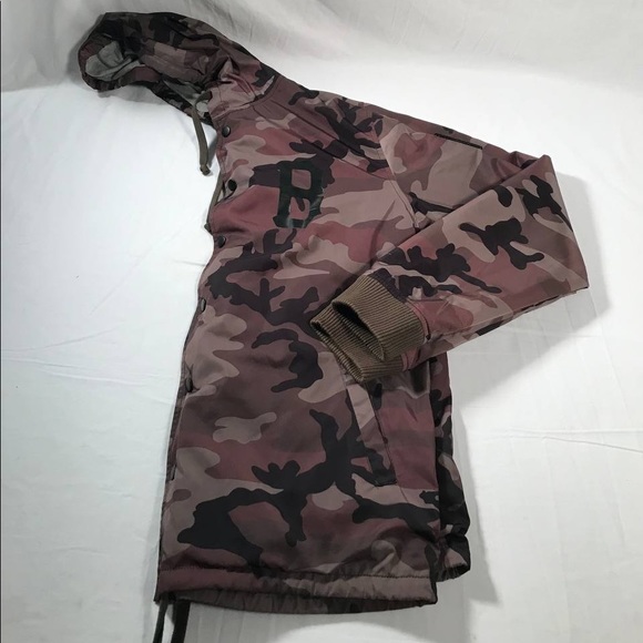 Menβs Black Scale Camo Pattern Snap Up Jacket Size Medium - Picture 7 of 7
